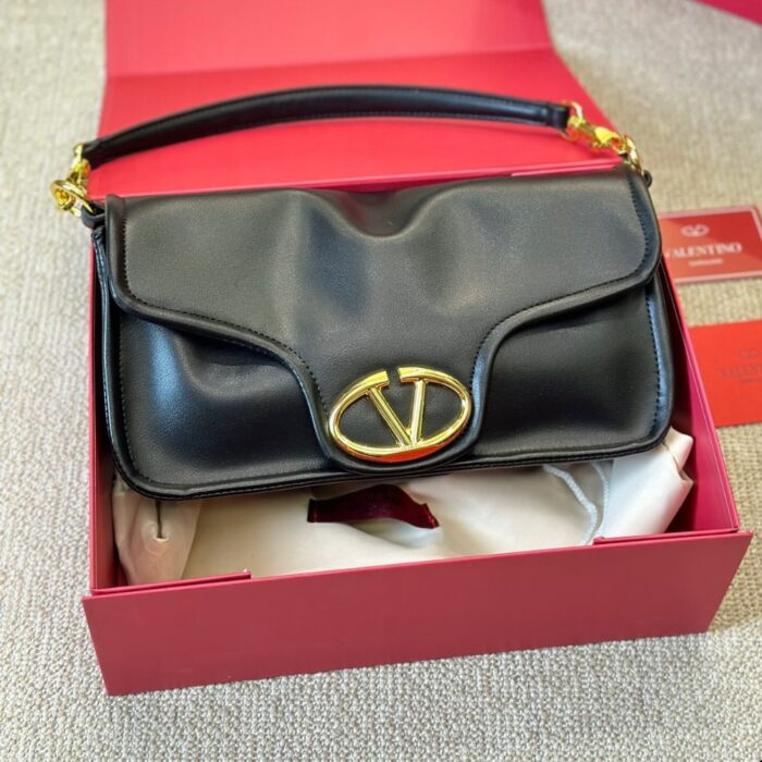 Valentino Garavani Vlogo 1960 Nappa Leather Shoulder Bag Black 28cm - Image 2