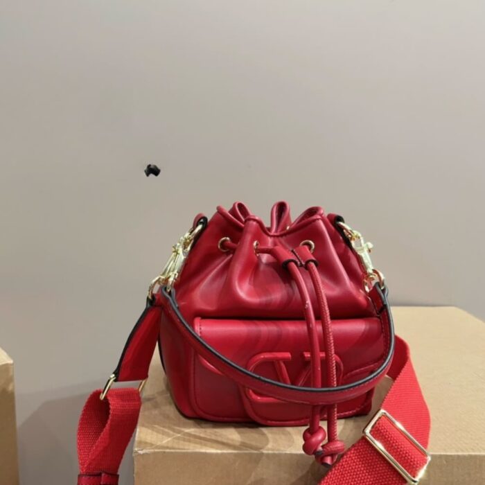 Valentino Garavani Loco Bucket Bag Red 18cm - Image 2