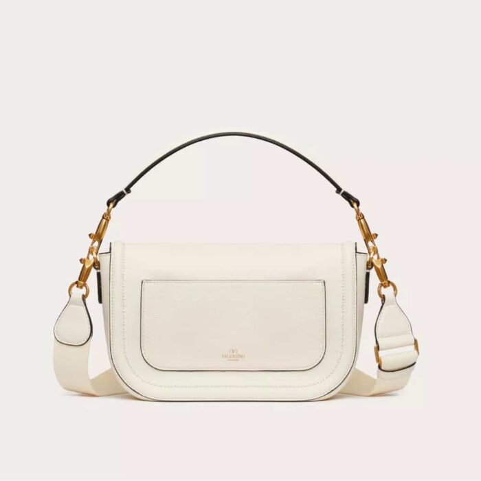 Valentino Garavani Alltime Grainy Leather White 23cm - Image 4