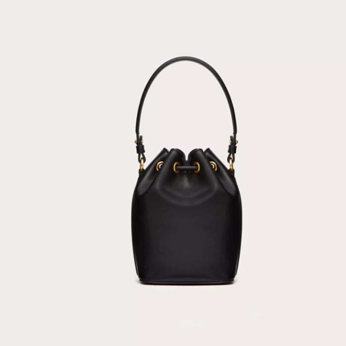Valentino Mini Vlogo Signature Bucket Bag Black 22cm - Image 5