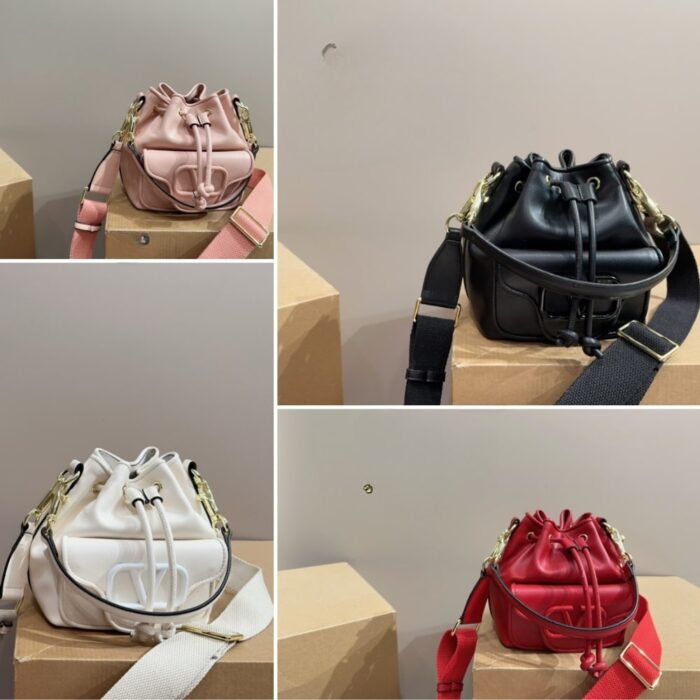 Valentino Garavani Loco Bucket Bag Red 18cm - Image 3