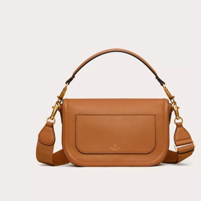 Valentino Garavani Alltime Grainy Leather Brown 23cm - Image 4