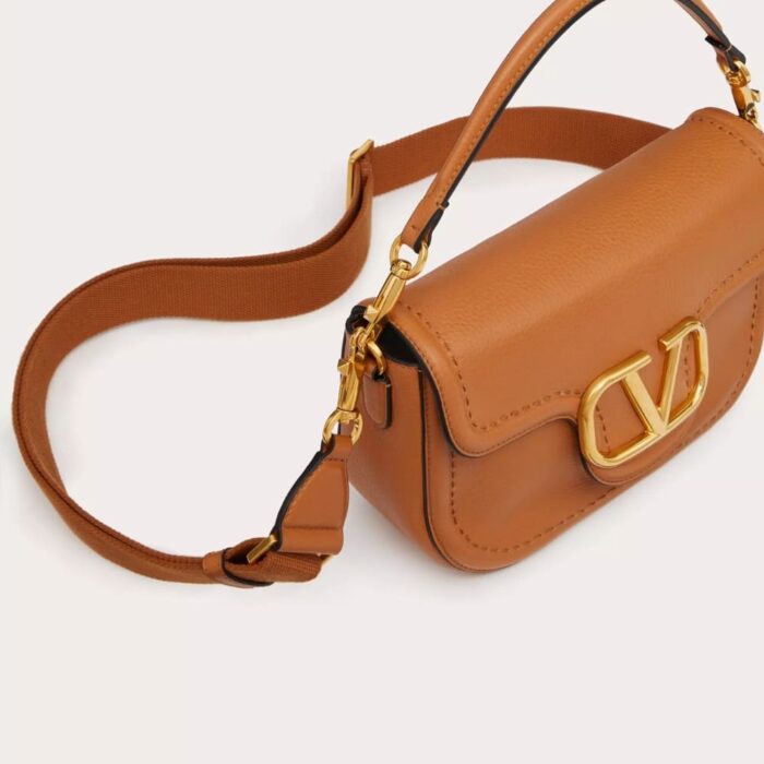 Valentino Garavani Alltime Grainy Leather Brown 23cm - Image 5