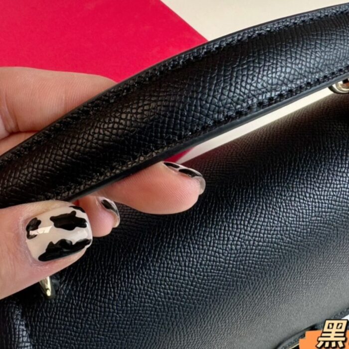 Valentino Vsling Bag In Grained Leather Black 26cm - Image 6