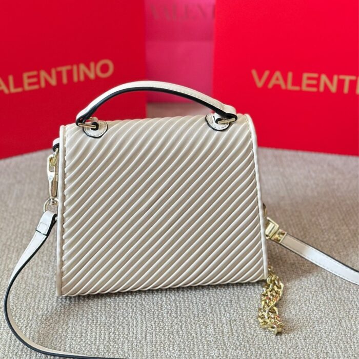 Valentino Garavani Small Leather Vsling White 20cm - Image 6