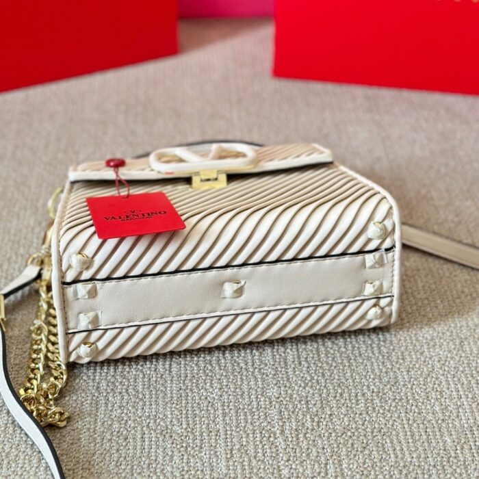 Valentino Garavani Small Leather Vsling White 20cm - Image 7