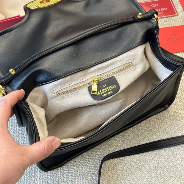 Valentino Garavani Vlogo 1960 Nappa Leather Shoulder Bag Black 28cm - Image 9
