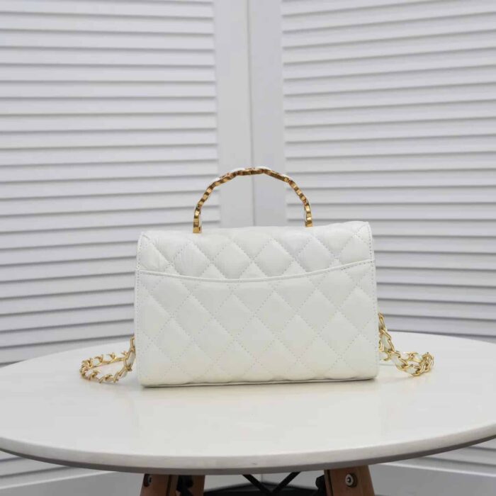 Chanel Mini Flap Handle White 25cm - Image 3
