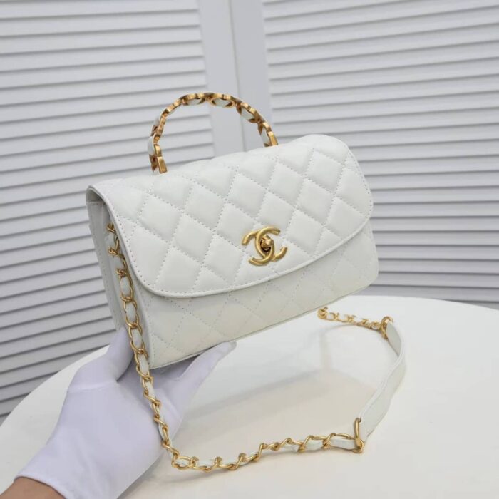 Chanel Mini Flap Handle White 25cm - Image 2