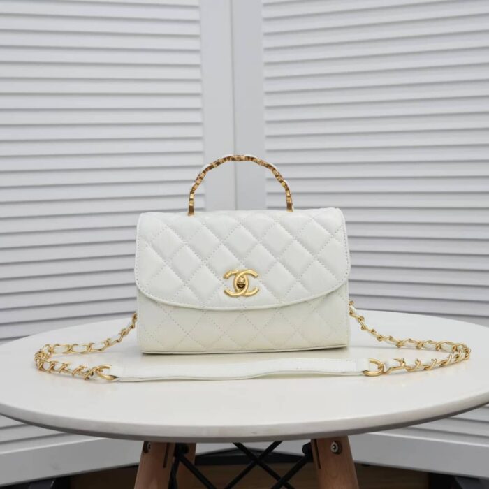 Chanel Mini Flap Handle White 25cm - Image 5