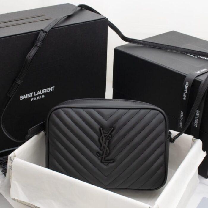 Saint Laurent Lou Camera Bag Matte Black Metal 23Cm - Image 2