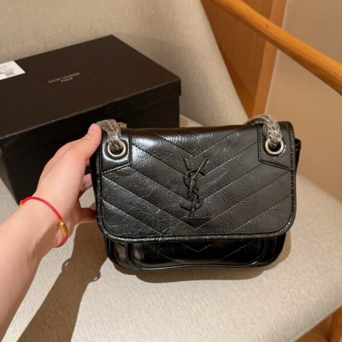 Saint Laurent Niki Baby In Vintage Brushed Palladium Black 22cm - Image 3