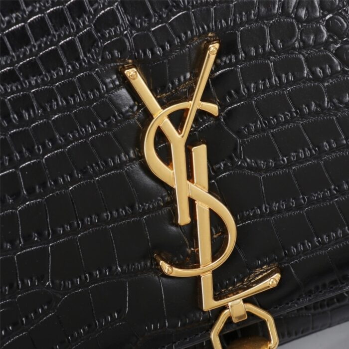 Saint Laurent Kate Medium Tassel In Crocodile Black 24cm - Image 3
