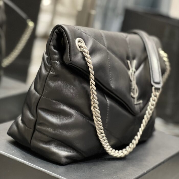 Saint Laurent Puffer Medium Black 35Cm 5774751EL001000 - Image 6
