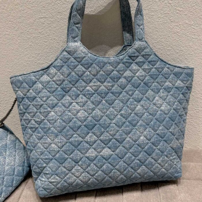 Saint Laurent Icare Maxi Shopping Bag Blue 40cm - Image 7