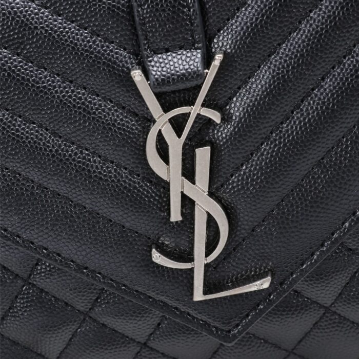 Saint Laurent Envelope Small Mirror Effect Black 21Cm - Image 8