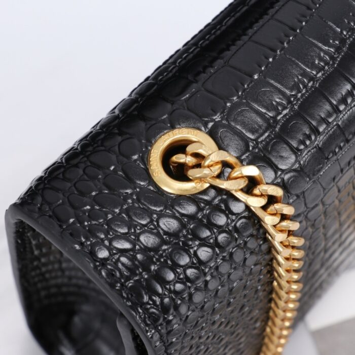 Saint Laurent Kate Medium Tassel In Crocodile Black 24cm - Image 9