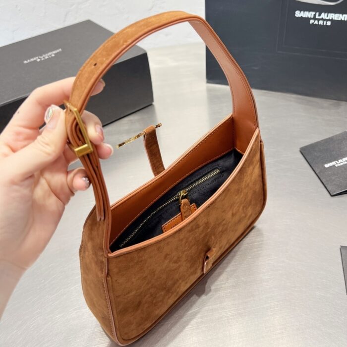 Saint Laurent Le 5 À 7 Suede Brown 25Cm - Image 6