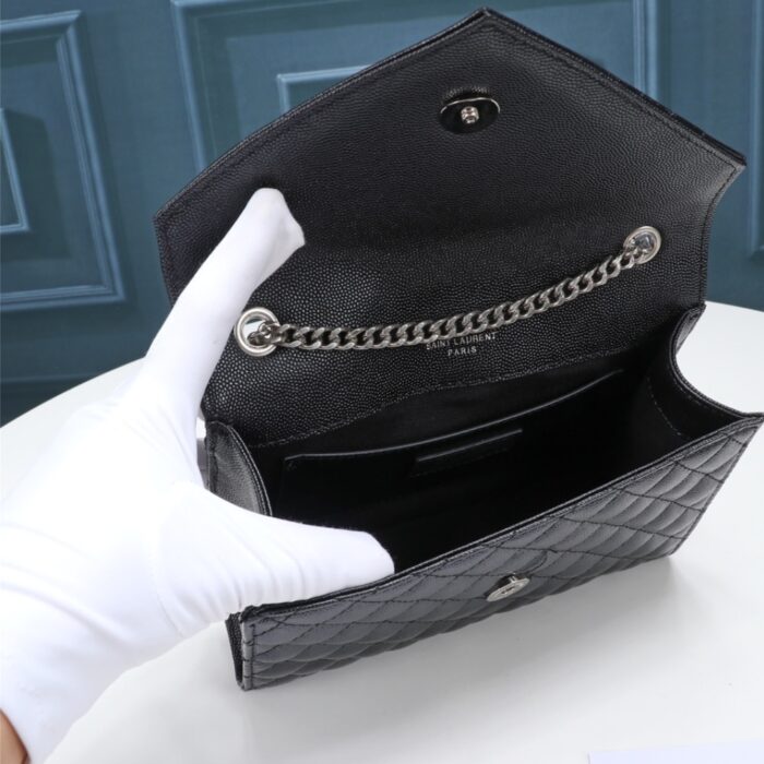 Saint Laurent Envelope Small Mirror Effect Black 21Cm - Image 7