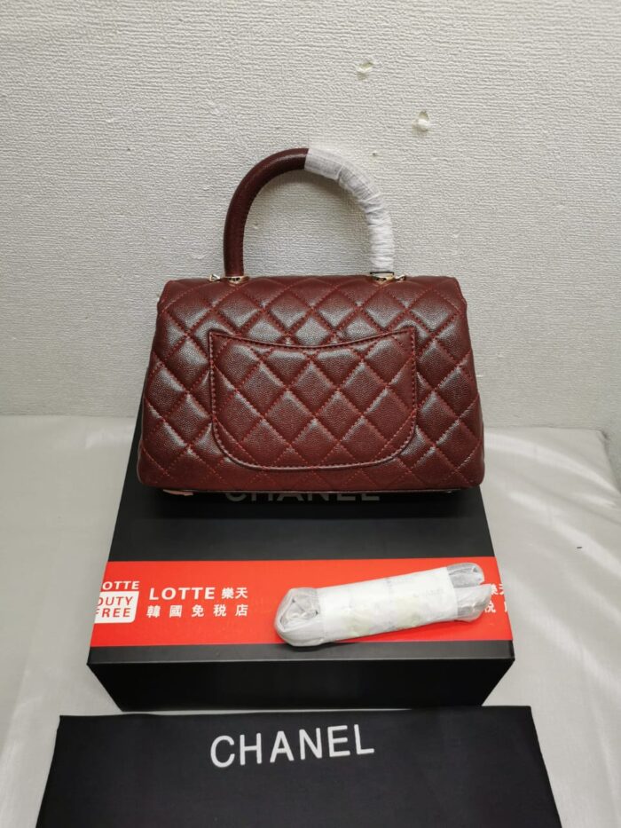 Chanel Coco Top Handle Flap Bag Garnet Red 26cm - Image 2