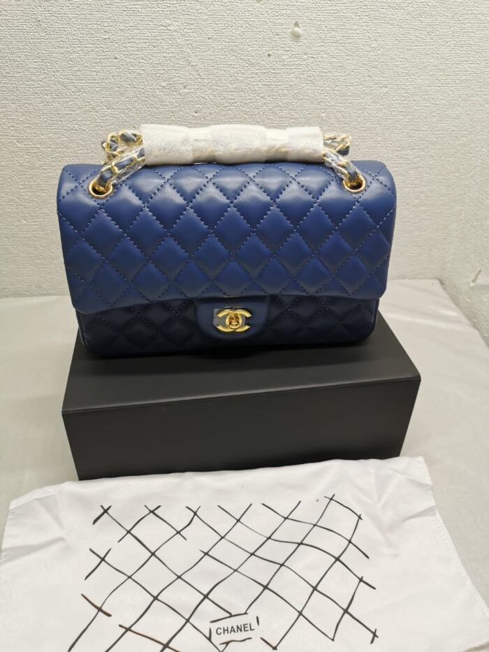 Chanel Classic Double Flap Bag Dark Blue 25cm - Image 2