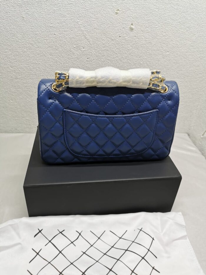 Chanel Classic Double Flap Bag Dark Blue 25cm - Image 3