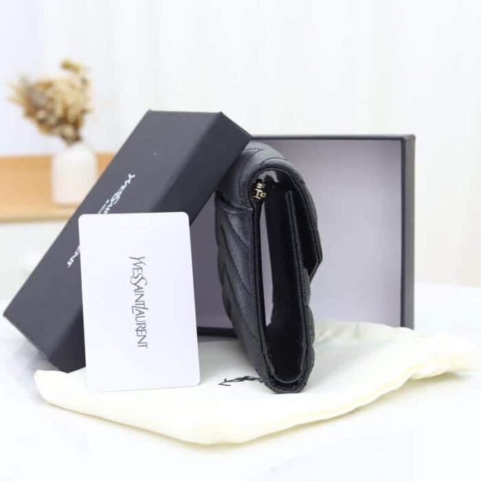 Saint Laurent Multi Folded Wallet Black 12cm 414404BOW021000 - Image 4