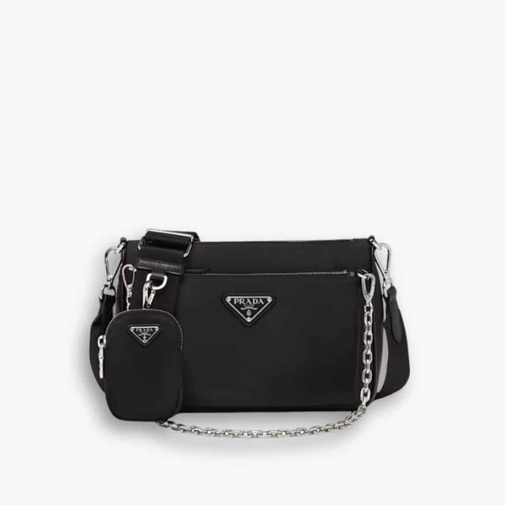 Prada Re Nylon Shoulder Bag Black 23Cm 1BH168 R064 F0002 V V1T