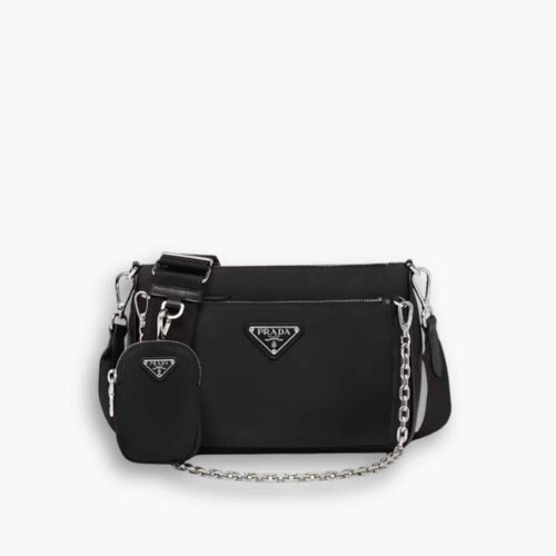 Prada Re Nylon Shoulder Bag Black 23Cm 1BH168 R064 F0002 V V1T