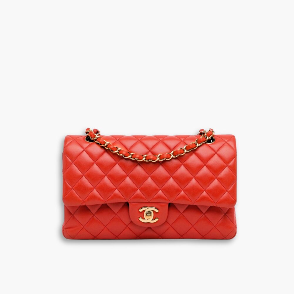 Chanel Classic Handbag Red 25cm A01112