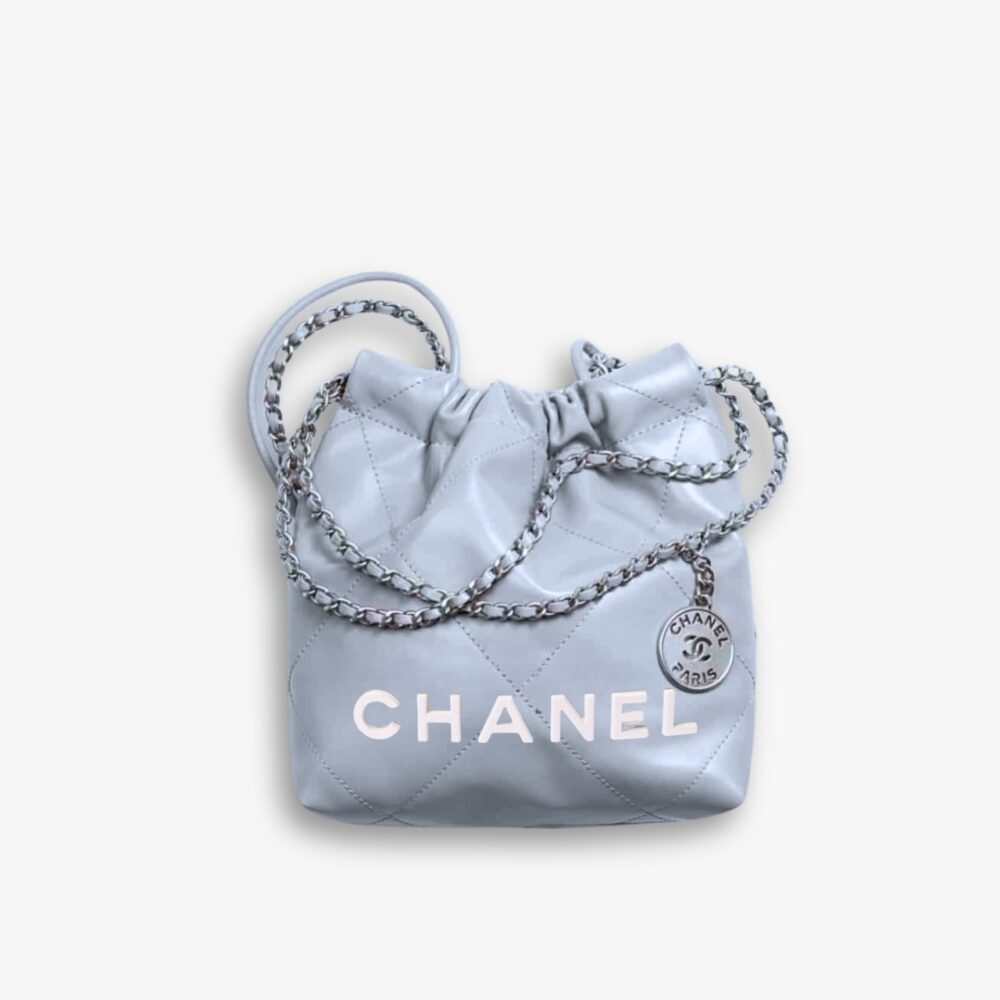 Chanel 22 Mini Handbag Light Gray 18cm