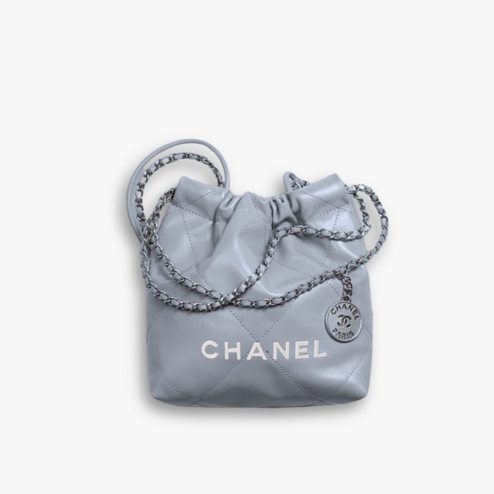 Chanel 22 Mini Handbag Light Gray 18cm