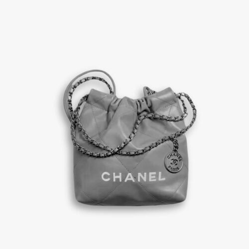 Chanel 22 Mini Handbag Light Gray 18cm