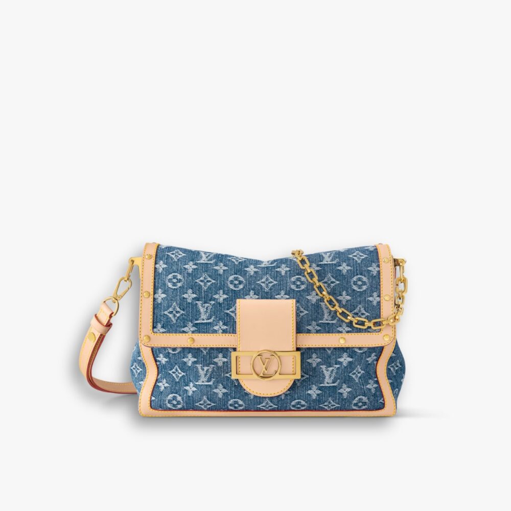 Louis Vuitton Dauphine Soft GM Bag Denim Blue 28Cm M13319