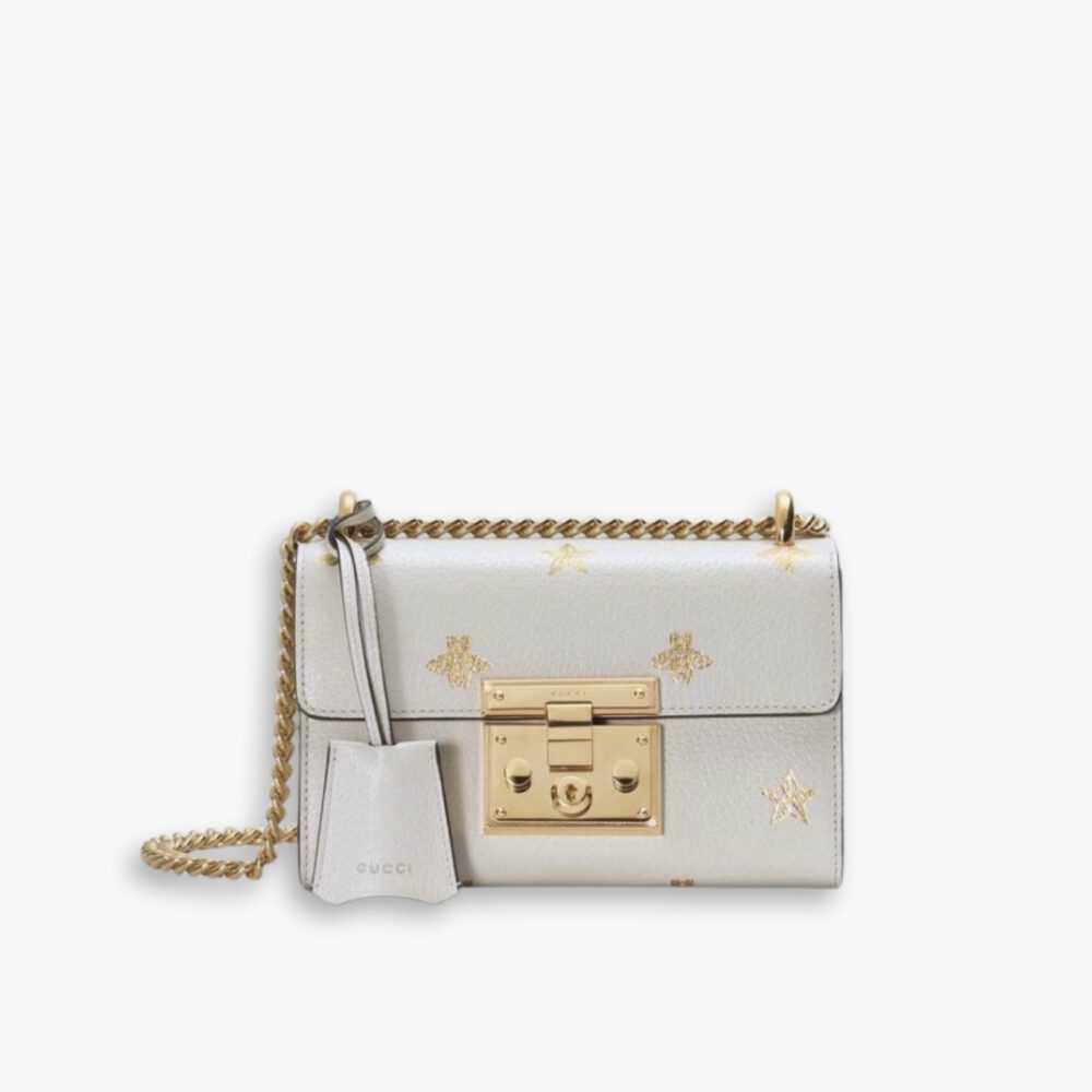 Gucci Padlock ‎Bee Star Bag 20cm White 432182 DJ2LG 8711