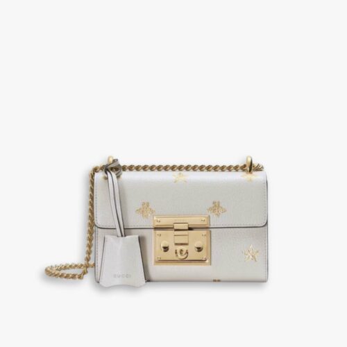 Gucci Padlock Bee Star Bag 20cm White 432182 DJ2LG 8711