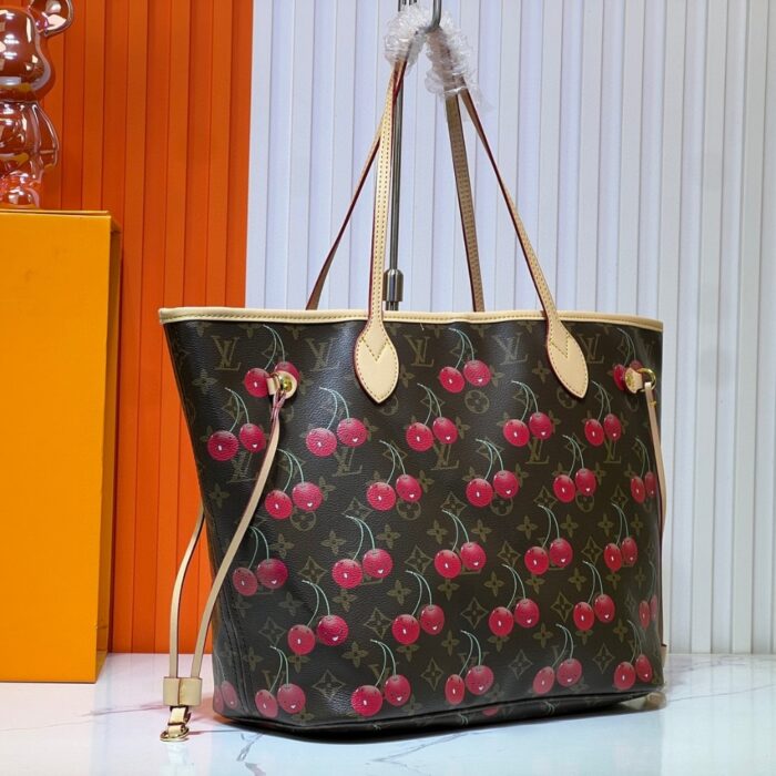 Louis Vuitton X Takashi Murakami Monogram Cerise Neverfull MM Brown 31cm M13263 - Image 3