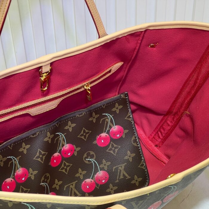 Louis Vuitton X Takashi Murakami Monogram Cerise Neverfull MM Brown 31cm M13263 - Image 6