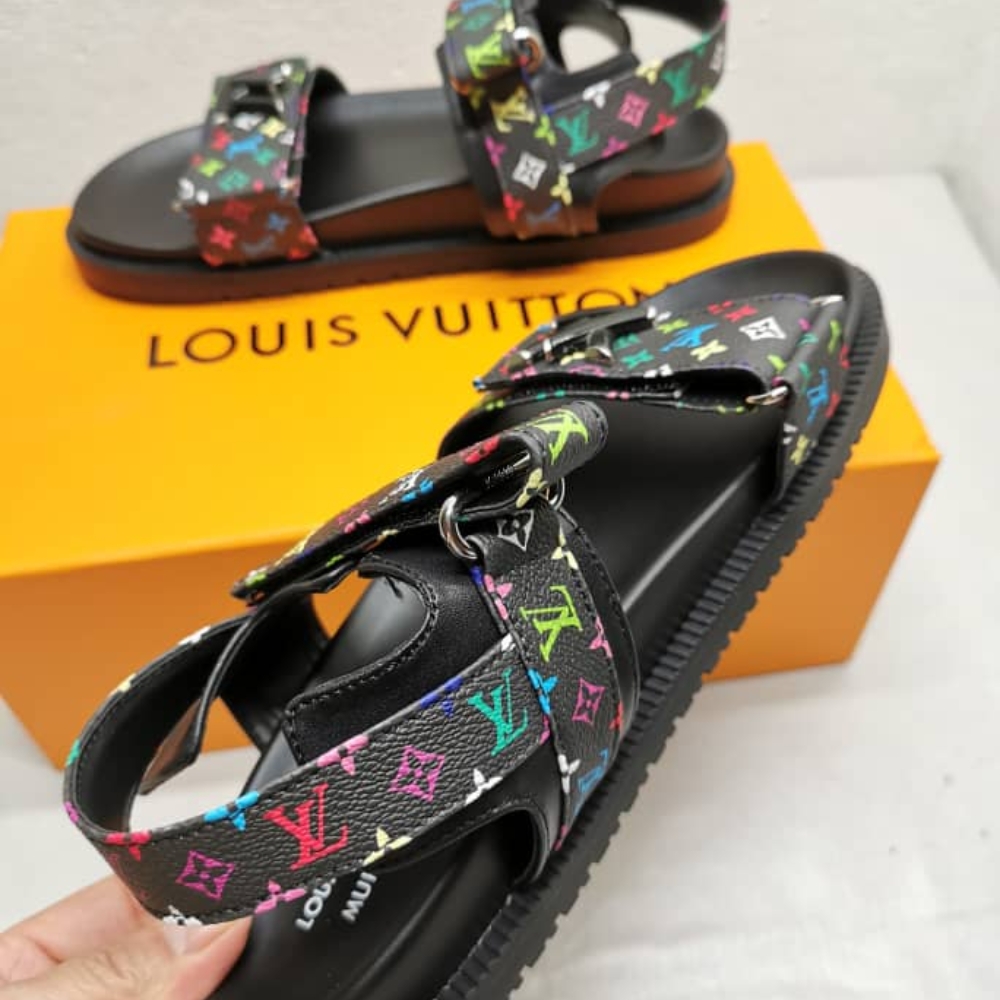 Louis Vuitton X Murakami LV Sunset Flat Comfort Sandal Black 1AGXF6 - Image 7