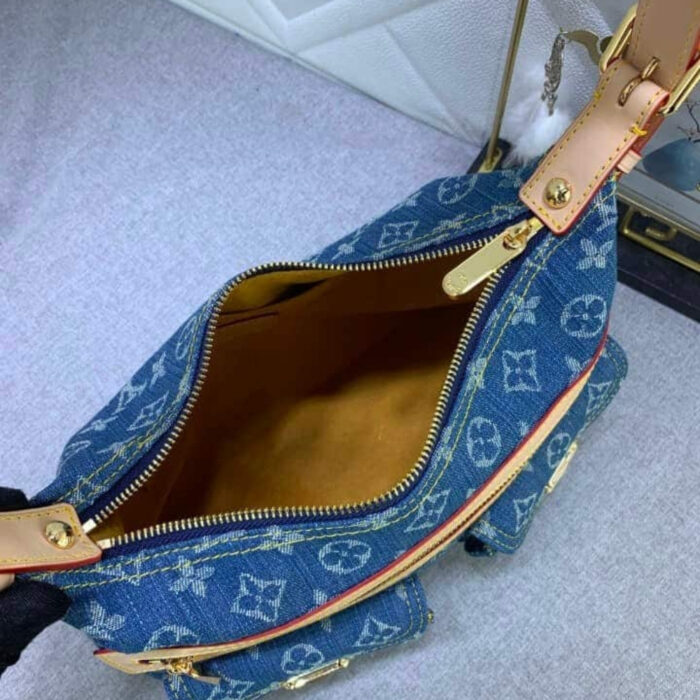 Louis Vuitton Monogram Denim Baggy PM Shoulder Bag Monogram Denim Baggy PM Shoulder Bag Blue 30cm - Image 5