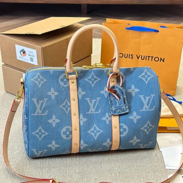 Louis Vuitton Keepall Bandoulière Denim Blue 45Cm M24315 - Image 3