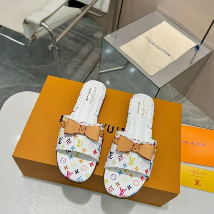 Louis Vuitton X Takashi Murakami 6AM Flat Mule White 1AGZUV - Image 2