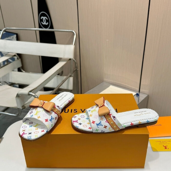 Louis Vuitton X Takashi Murakami 6AM Flat Mule White 1AGZUV - Image 3