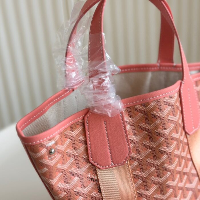 Goyard Goyardine Belharra PM Coral Tote Palladium Hardware Coral 22Cm - Image 5
