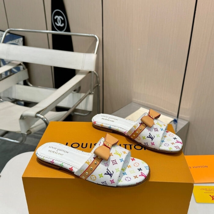 Louis Vuitton X Takashi Murakami 6AM Flat Mule White 1AGZUV - Image 5