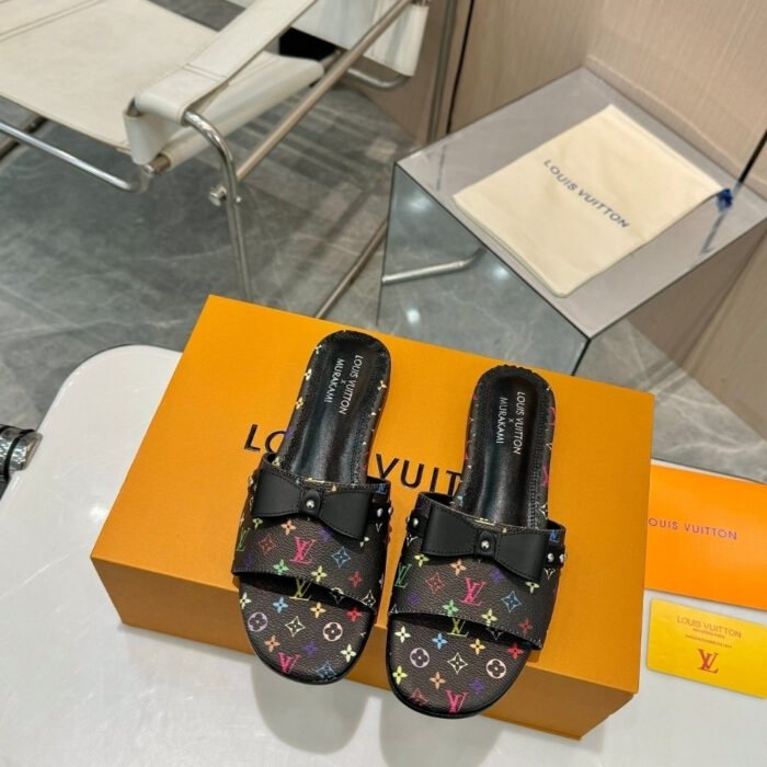 Louis Vuitton X Takashi Murakami 6AM Flat Mule Black - Image 2