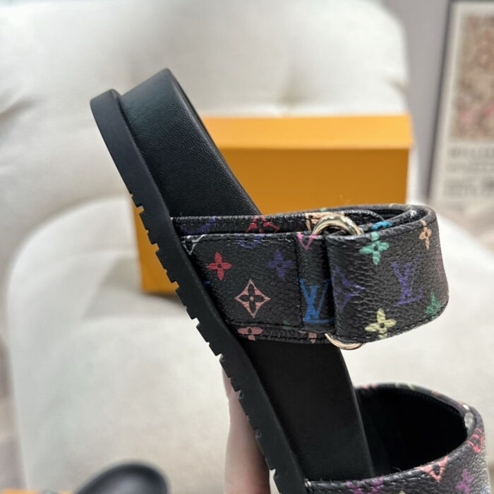 Louis Vuitton X Takashi Murakami Bom Dia Flat Comfort Mule Black 1AGXUB - Image 4