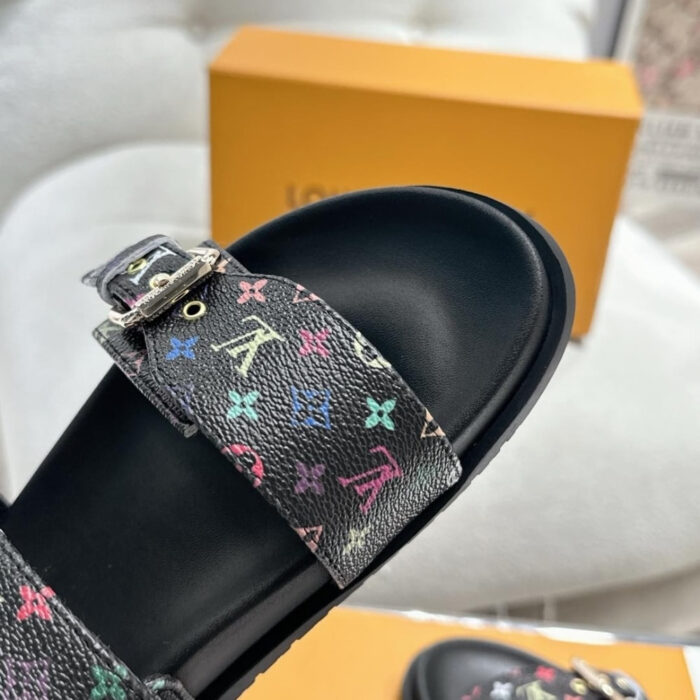 Louis Vuitton X Takashi Murakami Bom Dia Flat Comfort Mule Black 1AGXUB - Image 5