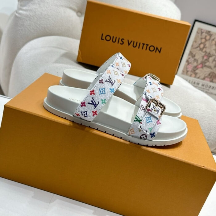 Louis Vuitton X Takashi Murakami Bom Dia Flat Comfort Mule White 1AGXTV - Image 2