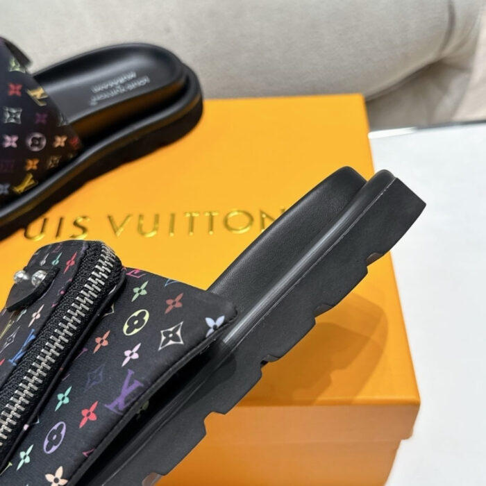 Louis Vuitton X Takashi Murakami Pool Pillow Flat Comfort Mule Black 1AGVRF - Image 3